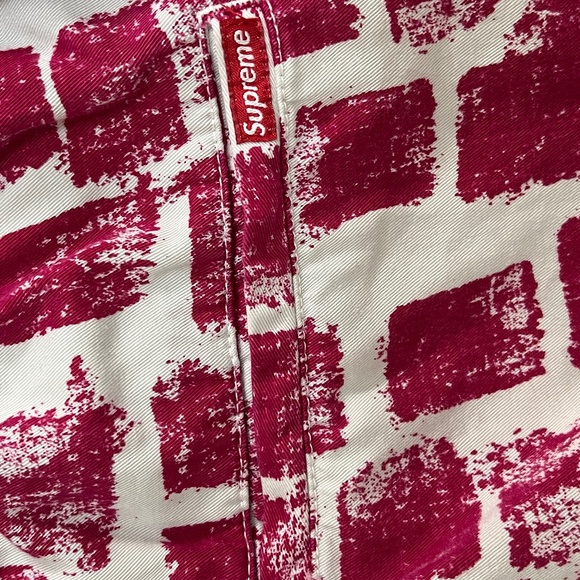 Supreme Belted Shorts Red and White Print - Picture 6 of 12